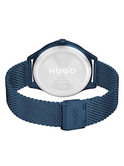 HUGO Blue IP Mesh Bracelet Watch - Image 2 of 3