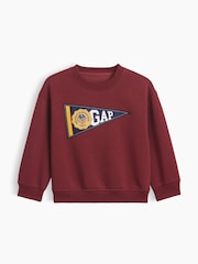 Gap Burgundy Red VintageSoft Varsity Logo Sweatshirt (6mths-5yrs) - Image 1 of 2
