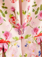 Baker by Ted Baker Pink Satin Floral Dress - Image 3 of 8