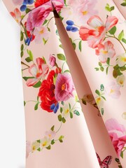 Baker by Ted Baker Pink Satin Floral Dress - Image 4 of 8