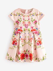Baker by Ted Baker Pink Satin Floral Dress - Image 5 of 8