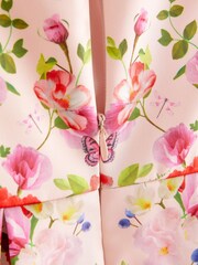 Baker by Ted Baker Pink Satin Floral Dress - Image 7 of 8