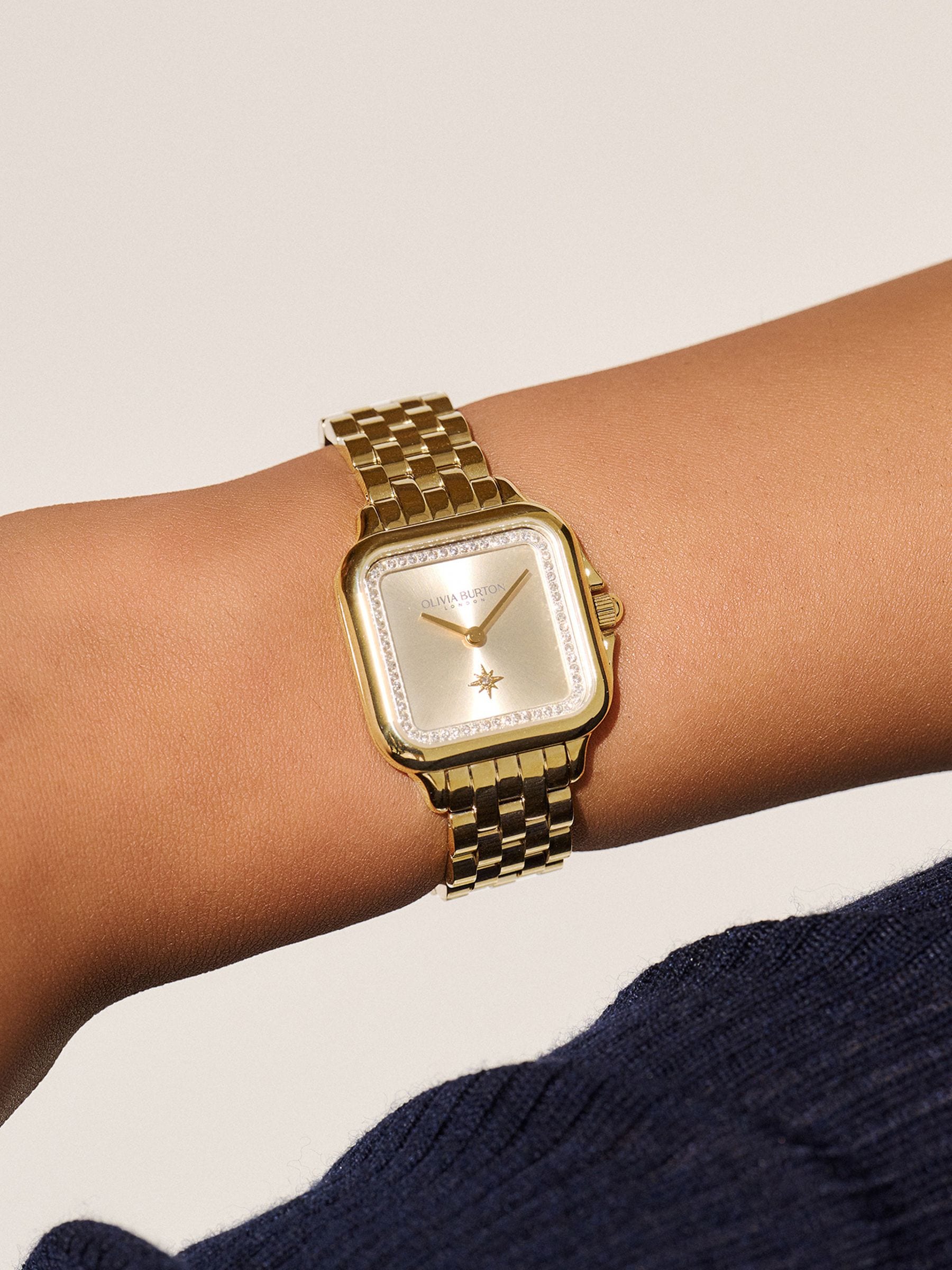 Olivia Burton Grosvenor Champagne Sunray Dial Watch 24000084 - Image 5