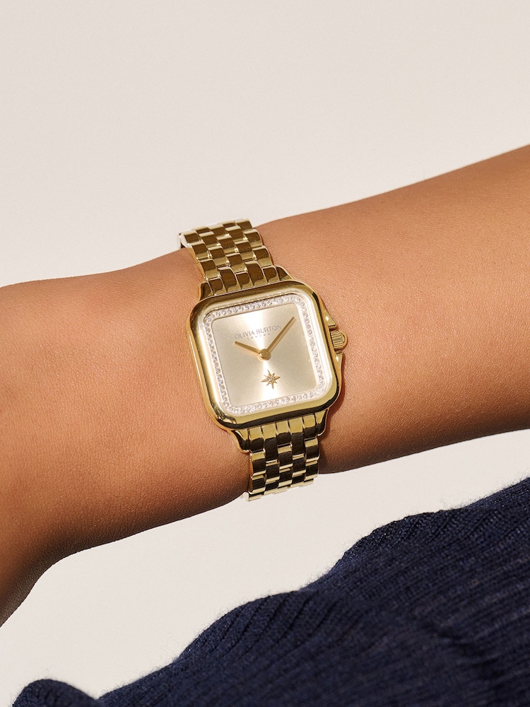 Olivia Burton Gold 28mm Grosvenor Light Watch - Image 1 of 6