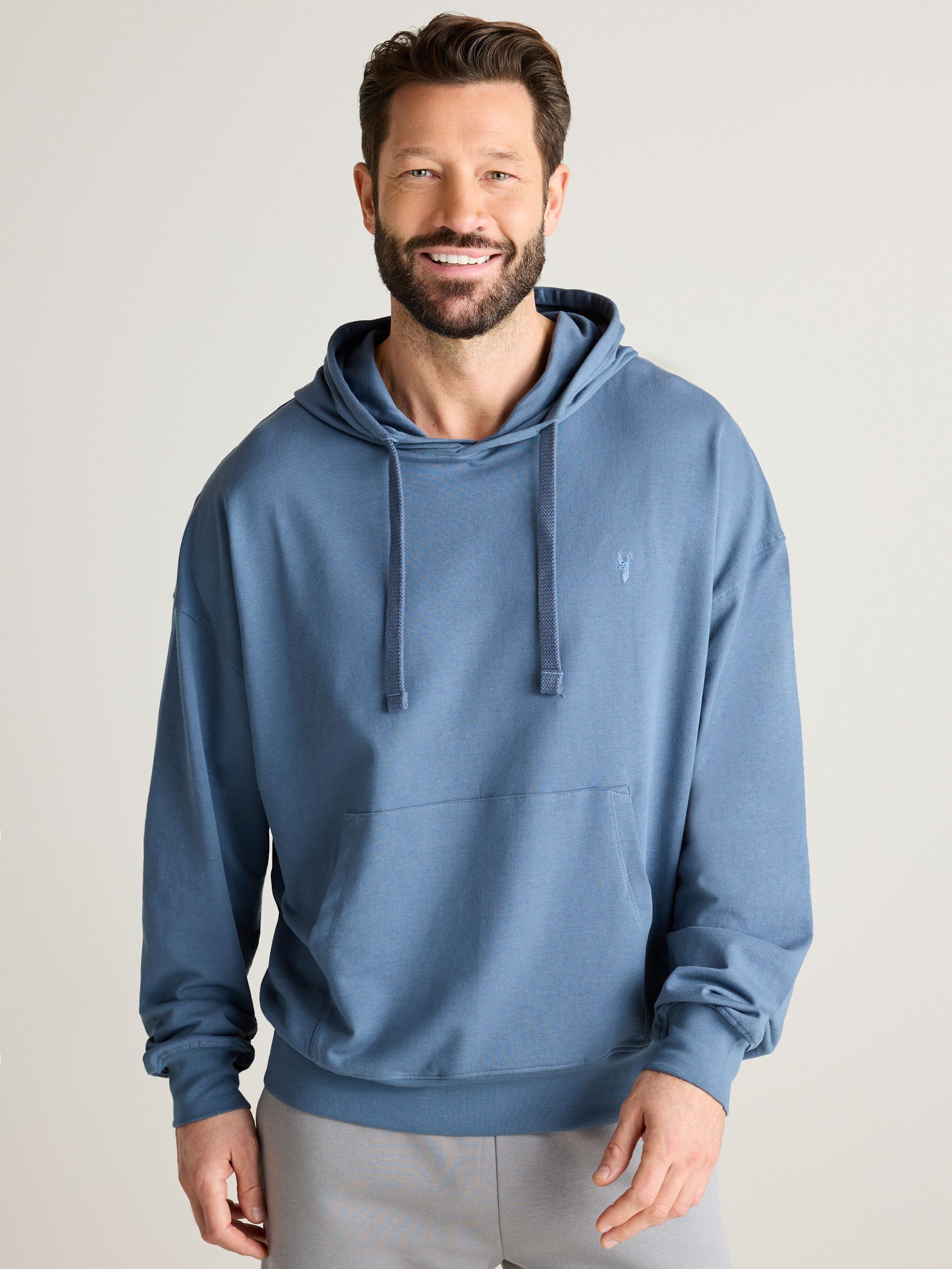 Oversized blue zip up hoodie shop