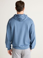 Blau - Leichter Oversize-Hoodie mit Reißverschluss - Bild 3 von 8