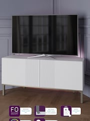 Frank Olsen White Iona 2 Door Corner TV Unit with Smart Features - Image 3 of 7