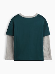 Gap Green/Grey Digger Graphic Long Sleeve T-Shirt (6mths-5yrs) - Image 2 of 3