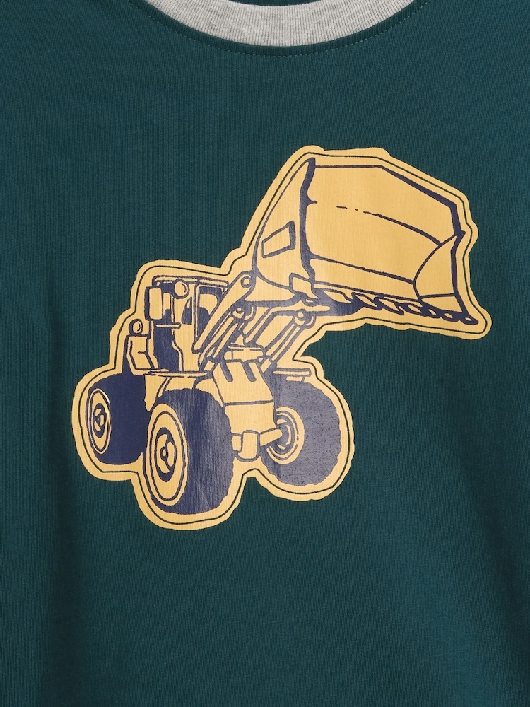 Gap Green/Grey Digger Graphic Long Sleeve T-Shirt (6mths-5yrs) - Image 3 of 3