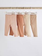 Rostbraun/Creme - Baby-Leggings im 4er-Pack - Bild 1 von 7