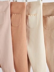 Rostbraun/Creme - Baby-Leggings im 4er-Pack - Bild 4 von 7