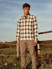 Black/White Textured Check Shacket - Image 2 of 8