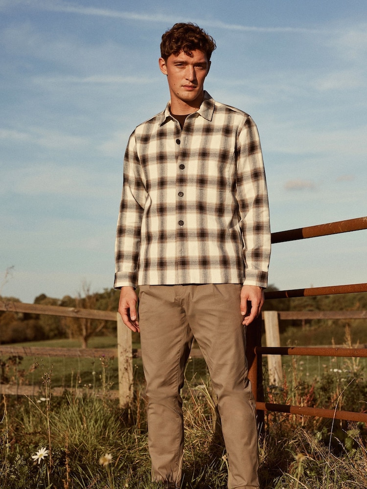 Black/White Textured Check Shacket - Image 2 of 8