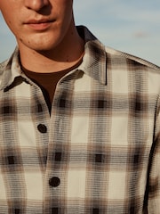 Black/White Textured Check Shacket - Image 4 of 8