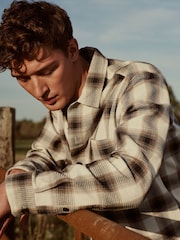 Black/White Textured Check Shacket - Image 5 of 8