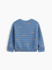 Gap Beige Stripe Dachshund VintageSoft Varsity Logo Sweatshirt (6mths-5yrs) - Image 2 of 3