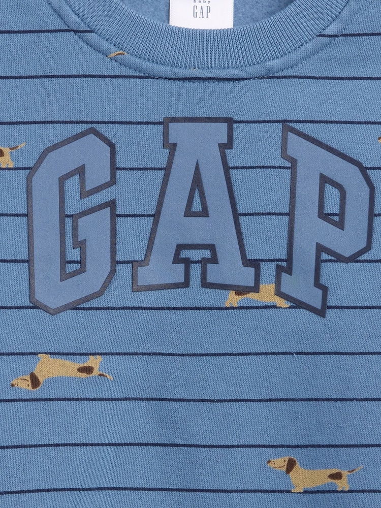 Beige Stripe Dachshund - Gap, weiches Sweatshirt mit Varsity-Logo, klassisch (6M.–5J.) - Bild 3 von 3 Beige Stripe Dachshund - Gap, weiches Sweatshirt mit Varsity-Logo, klassisch (6M.–5J.) - Bild 3 von 3