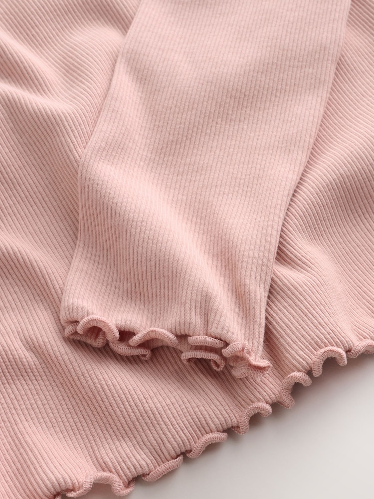 Pale Pink Cotton Rich Long Sleeve Rib T-Shirt (3mths-7yrs) - Image 4 of 4 Pale Pink Cotton Rich Long Sleeve Rib T-Shirt (3mths-7yrs) - Image 4 of 4