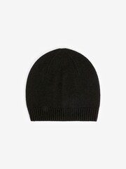 Черный - Кашемировая шапка в рубчик Collection Luxe - Image 1 of 2
