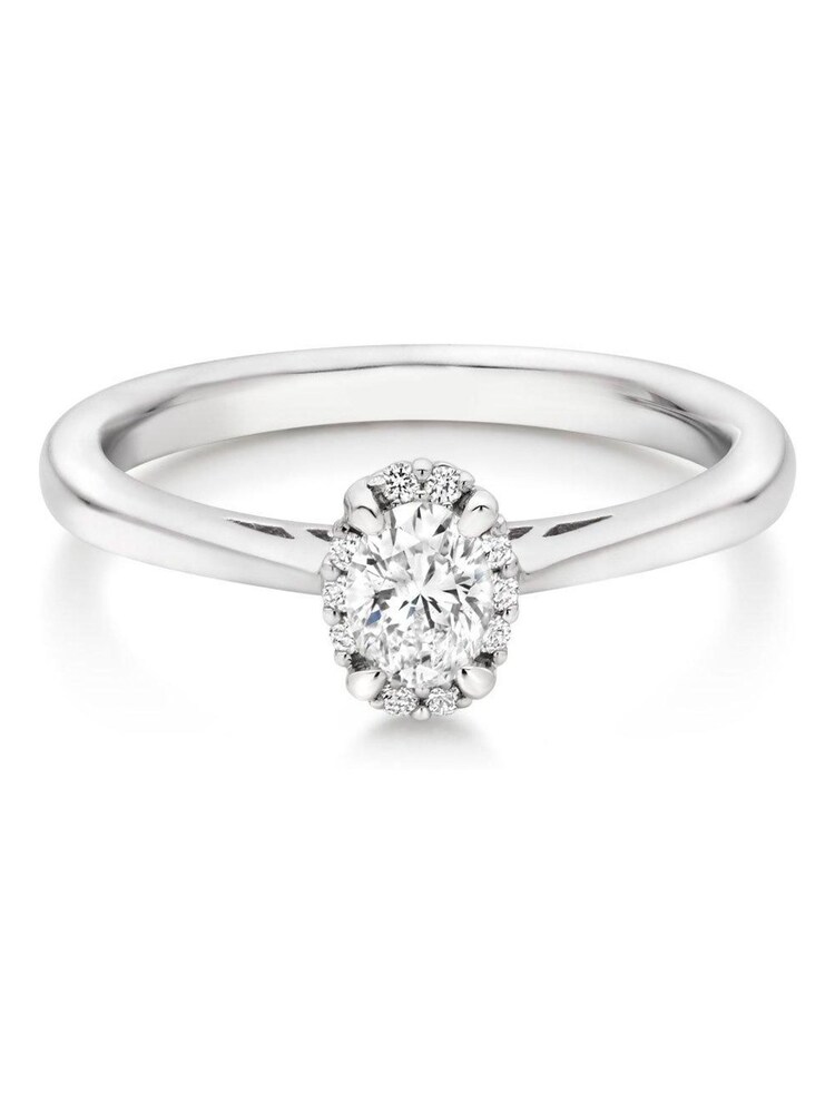 Beaverbrooks 18ct Diamond Oval Shaped Halo Ring - Image 2 of 5