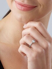 Beaverbrooks 18ct Diamond Oval Shaped Halo Ring - Image 4 of 5