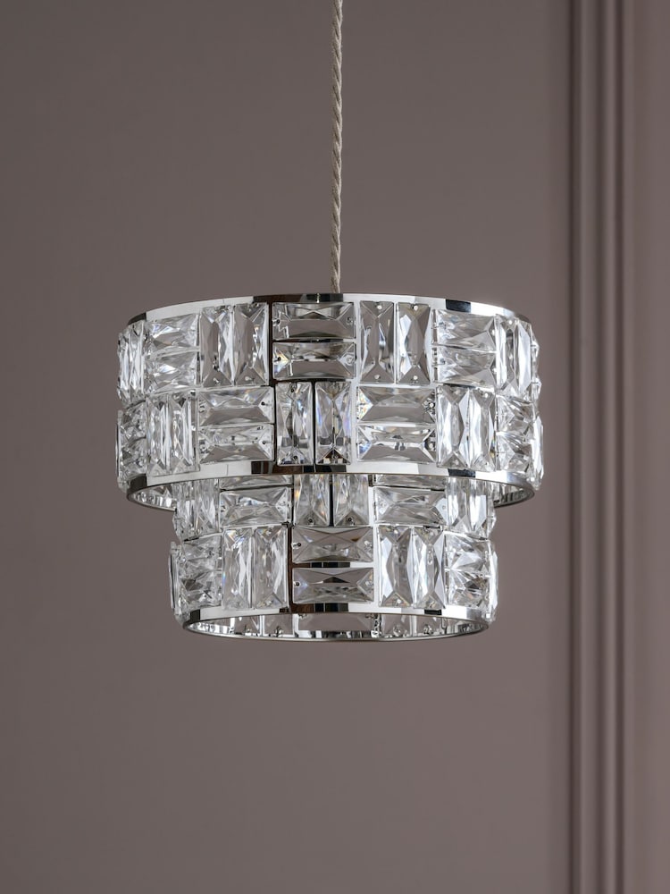 Chrome Alexis Easy Fit Pendant Lamp Shade - Image 2 of 8
