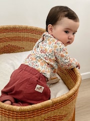 Purebaby Pink Thick Floral Bodysuit With Collar - Image 2 of 7
