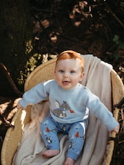 Purebaby Blue Magical Forest Dragon Knit Leggings - Image 2 of 7