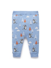 Purebaby Blue Magical Forest Dragon Knit Leggings - Image 3 of 7