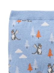 Purebaby Blue Magical Forest Dragon Knit Leggings - Image 4 of 7
