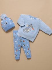 Purebaby Blue Magical Forest Dragon Knit Leggings - Image 7 of 7