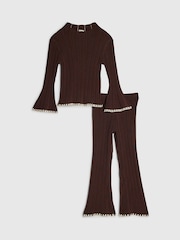 طقم من رداء عُلوي وبنطلون رياضي بغرز تزيينيّة من River Island - صورة 1 من 5
