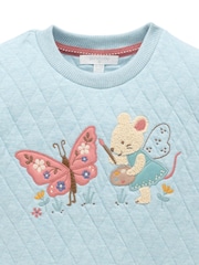 Purebaby Blue Quilted Windcheater & Floral Leggings Set - Image 4 of 7