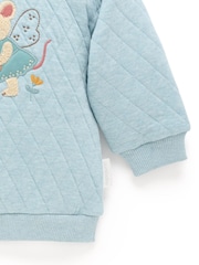 Purebaby Blue Quilted Windcheater & Floral Leggings Set - Image 5 of 7