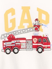 Gap White Firetruck Graphic Long Sleeve T-Shirt (6mths-5yrs) - Image 3 of 3