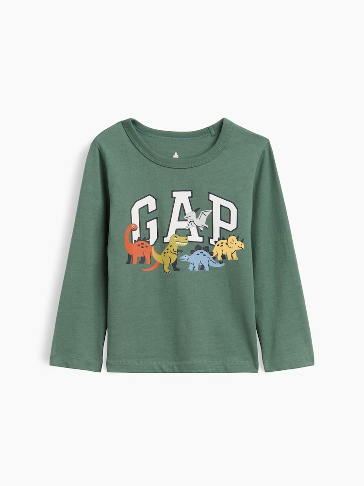 Gap Green Dinosaur Graphic Long Sleeve T-Shirt (6mths-5yrs) - Image 2 of 4 Gap Green Dinosaur Graphic Long Sleeve T-Shirt (6mths-5yrs) - Image 2 of 4