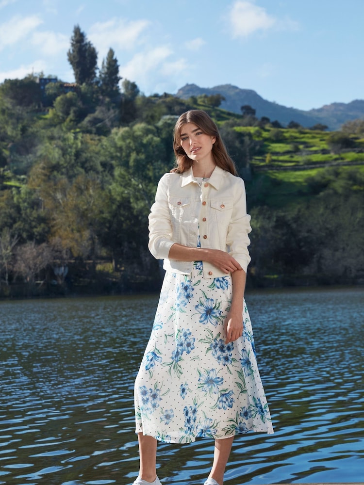 Hobbs White Petite Carly Dress - Image 1 of 6 Hobbs White Petite Carly Dress - Image 1 of 6