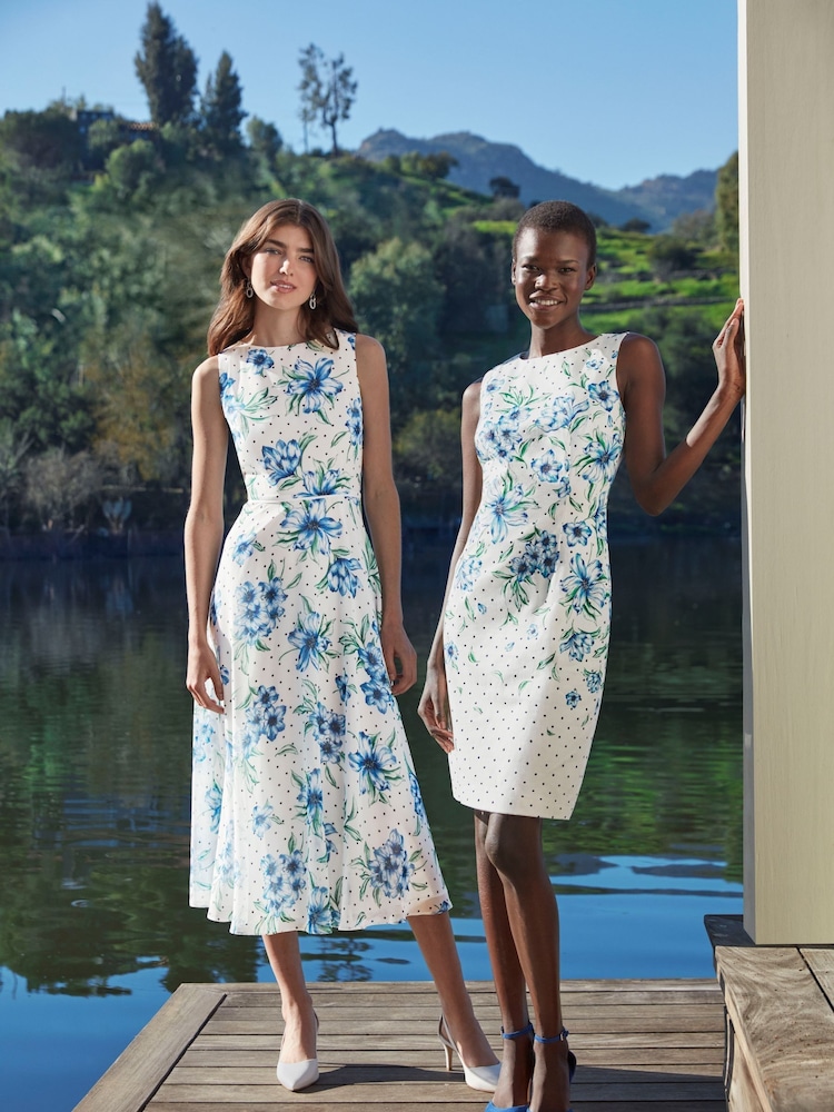Hobbs White Petite Carly Dress - Image 2 of 6 Hobbs White Petite Carly Dress - Image 2 of 6