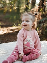 Purebaby Pink Magical Forest Toadstool Knit Leggings - Image 1 of 7