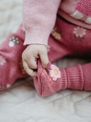 Purebaby Pink Magical Forest Toadstool Knit Leggings - Image 2 of 7