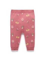 Purebaby Pink Magical Forest Toadstool Knit Leggings - Image 3 of 7