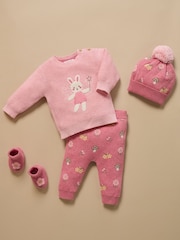 Purebaby Pink Magical Forest Toadstool Knit Leggings - Image 6 of 7