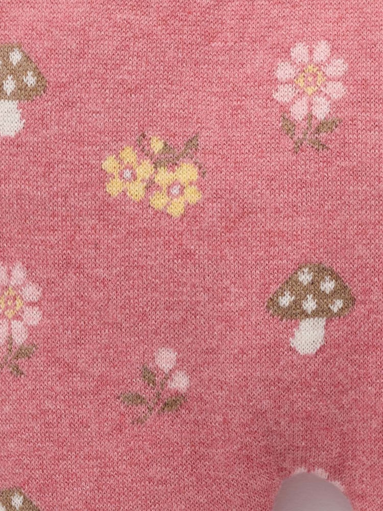 Purebaby Pink Magical Forest Toadstool Knit Leggings - Image 7 of 7 Purebaby Pink Magical Forest Toadstool Knit Leggings - Image 7 of 7