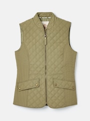 Joules Minx Green Showerproof Diamond Quilted Gilet - Image 10 of 10