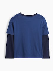 Gap Blue/Navy Football Graphic Long Sleeve T-Shirt (6mths-5yrs) - Image 2 of 3