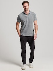 Superdry Steel Grey Classic Pique Polo Shirt - Image 1 of 2