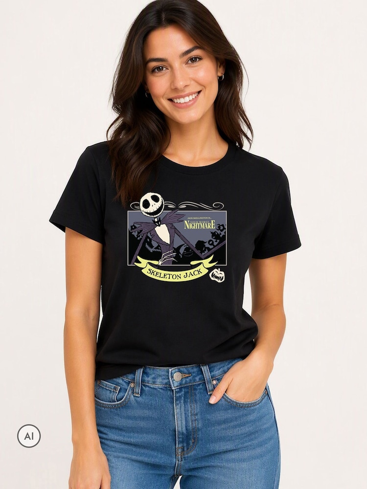Brand Threads חולצת טי עם הדפס של Nightmare Before Christmas - תמונה 2 מתוך 4