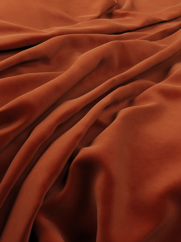 Swoon Aberton Burnt Orange Easy Velvet Upholstery Swatch - Image 1 of 1 Swoon Aberton Burnt Orange Easy Velvet Upholstery Swatch - Image 1 of 1