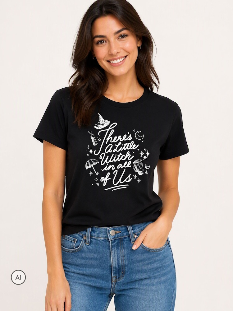 Brand Threads Black Prractical Magic T-Shirt - Image 1 of 4 Brand Threads Black Prractical Magic T-Shirt - Image 1 of 4