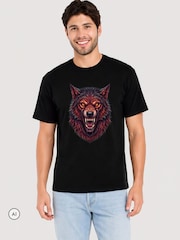 Brand Threads Black Werewolf Halloween T-Shirt - Image 1 of 3